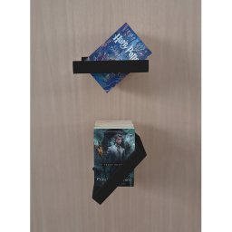 Prateleira Porta Livros Suporte Estante Nicho Decorativo Parede 2 peças Preto Laca - 3