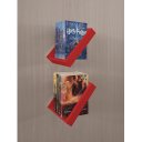 Ver imagem 2 de Prateleira Porta Livros Suporte Estante Nicho Decorativo Parede 2 Peças Vermelho Laca