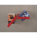 Ver imagem 3 de Prateleira Porta Livros Suporte Estante Nicho Decorativo Parede 2 Peças Vermelho Laca