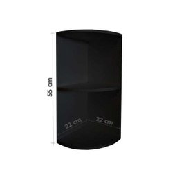 Cantoneira Nicho Prateleira de Canto Suspenso Multiuso Cozinha Preto Laca - 3