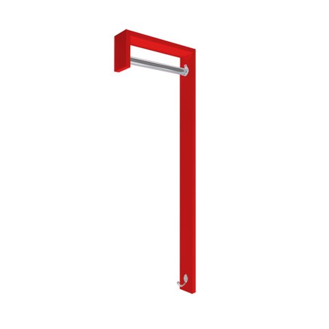 Cabideiro de Parede "j" Arara Camiseiro Porta Bolsas Vermelho Laca