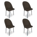Ver imagem 1 de Kit 4 Cadeiras Poltrona de Jantar Ariel Suede Pés de Ferro Preto - Pallazio