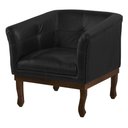 Ver imagem 1 de Poltrona Decorativa Noah Couro Preto Fosco