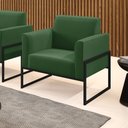 Ver imagem 2 de Poltrona Base Industrial Alta Preto Marisa Suede D03 - D’Rossi Verde