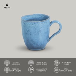 CONJUNTO C/ 4 CANECAS ORGÂNICO BREEZE 273ml - 2