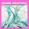 Papel de Parede Painel 3D Mármore Branco Azul Vinílico 3M Auto Colante Lavável Revestimento - 3