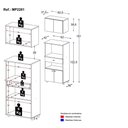 Ver imagem 4 de Kit Armário de Cozinha 62,5cm com Balcão para Forno/micro-ondas Multimóveis Mp2281 Branco