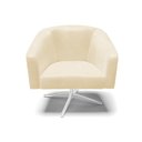 Ver imagem 5 de Poltrona Sala Decorativa Stella Giratória Cromada Sintético Pu Bege D03 - D’Rossi