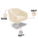 Ver imagem 3 de Poltrona Sala Decorativa Stella Giratória Cromada Sintético Pu Bege D03 - D’Rossi