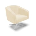 Ver imagem 2 de Poltrona Sala Decorativa Stella Giratória Cromada Sintético Pu Bege D03 - D’Rossi