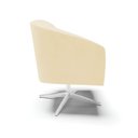 Ver imagem 6 de Poltrona Sala Decorativa Stella Giratória Cromada Sintético Pu Bege D03 - D’Rossi