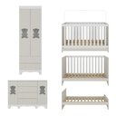 Ver mais imagens de Quarto de Bebê Completo com Berço Americano 3 em 1 Ternura Multimóveis Mp4659 Branco/off White