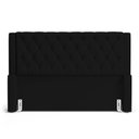 Ver mais imagens de Cabeceira e Calçadeira Báu King Size Atena 195cm Capitonê Suede Preto - Abmaza