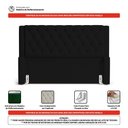 Ver imagem 3 de Cabeceira e Calçadeira Báu King Size Atena 195cm Capitonê Suede Preto - Abmaza