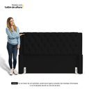 Ver imagem 6 de Cabeceira e Calçadeira Báu King Size Atena 195cm Capitonê Suede Preto - Abmaza