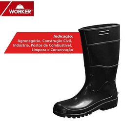 Bota Borracha Pvc Cano Longo Preta - Worker - Preto - 36 - 1