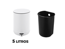 Ver imagem 5 de Lixeira Cozinha Escritório 5L Branca Pedal com Amortecimento