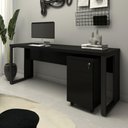 Ver imagem 1 de Mesa Escrivaninha Industrial 170cm com Gaveteiro e Pés Metal Cor:preto