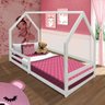 Mini Cama Solteiro Montessori Em Madeira Maciça Branco Com Colchão Bella Shop Jm - 1