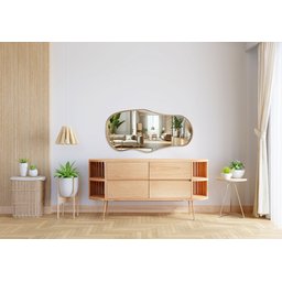 Espelho Orgânico Bali em Lamina Natural de Madeira 100x50 - 8