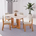 Ver imagem 1 de Conjunto Sala de Jantar 4 Lugares Retangular MDF Talk Bege