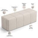 Ver mais imagens de Puff Decorativo Living Sala de Estar 160 Cm Roma W01 Linho Cru - lyam