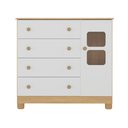 Ver imagem 7 de Cômoda Infantil 95cm 1 Porta com Vidro e 4 Gavetas Nina Multimóveis Mp4505 Madeirado/branco