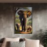Quadro Decorativo Animais Sombra da Savana com Moldura Prata - 180x100 Cm - 1