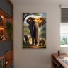 Quadro Decorativo Animais Sombra da Savana com Moldura Prata - 180x100 Cm - 3