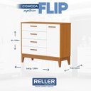 Ver mais imagens de Guarda Roupa Infantil Flip 3 Portas com Cômoda Infantil Sapateira Flip Branco Acetinado Savana - Rel