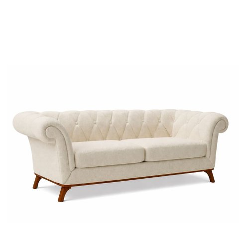 Sofá Royale 2 Lugares 180cm Bouclé Off White - Sallar Home