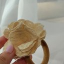 Ver imagem 5 de Kit Anel Porta Guardanapo Artesanal Flor Cru 6 Peças