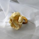 Ver imagem 4 de Kit Anel Porta Guardanapo Artesanal Flor Cru 6 Peças