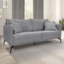 Ver imagem 2 de Kit 2 Poltronas e Sofá Living 2 Lugares 1,60m Sirius Linho Grafite Pés Metálicos - Pallazio