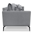 Ver imagem 6 de Kit 2 Poltronas e Sofá Living 2 Lugares 1,60m Sirius Linho Grafite Pés Metálicos - Pallazio