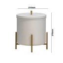 Ver imagem 5 de Lixeira Branca com Detalhes em Dourado 6 Litros Alumínio Suspensa Cozinha Escritório Level - ÉdeCasaMóveis