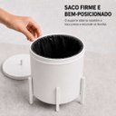 Ver imagem 4 de Lixeira Branca com Detalhes em Dourado 6 Litros Alumínio Suspensa Cozinha Escritório Level - Édecasa
