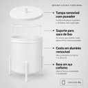 Ver imagem 3 de Lixeira Branca com Detalhes em Dourado 6 Litros Alumínio Suspensa Cozinha Escritório Level - Édecasa