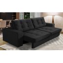 Ver imagem 1 de Sofá Retrátil e Reclinável 2 Lugares 1,70m com Molas Madrid Suede Preto Mirra Decor