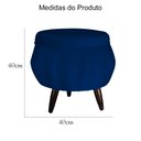 Ver imagem 6 de Combo Poltrona Decorativa E Puff Para Recepção Pétala Suede Azul Marinho - LM DECOR