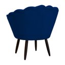 Ver imagem 4 de Combo Poltrona Decorativa E Puff Para Recepção Pétala Suede Azul Marinho - LM DECOR