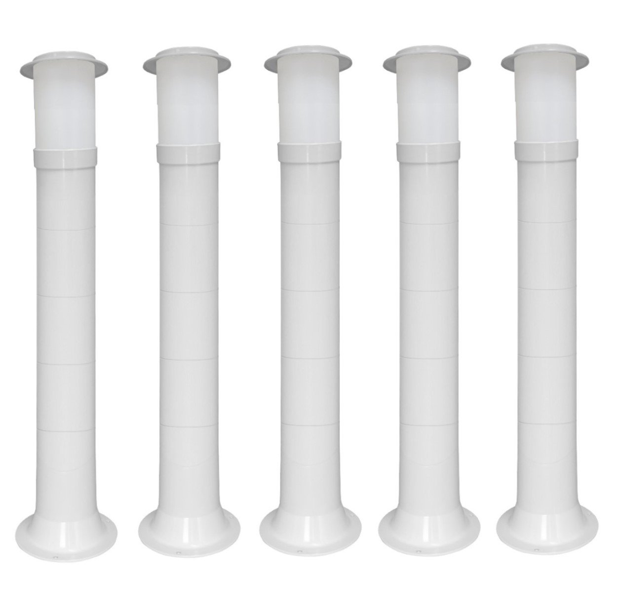 Poste Balizador Luminária Casa Jardim 75cm Branco Kit 5