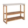 Sapateira / Aparador Gold C/ Prateleiras Ripadas Madeira:off-white - 1