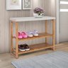Sapateira / Aparador Gold C/ Prateleiras Ripadas Madeira:off-white - 2
