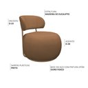 Ver imagem 3 de Poltrona Decorativa Greta Base Giratória Ouro Fosco Bouclé Terracota - Nexta Casa