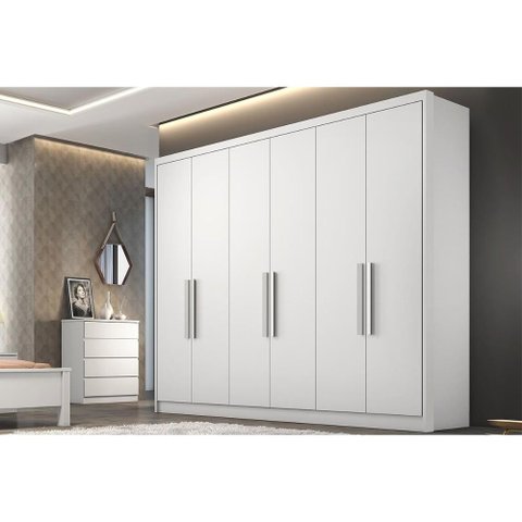 Guarda Roupa Casal 6 Portas e 4 Gavetas Rizon/linea Branco - Novo Horizonte