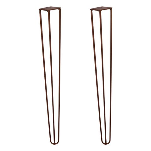 Kit 2 Pés de Metal 60 CM Hairpin Legs Mesa de Canto Aparador Bronze