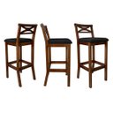 Ver imagem 2 de Kit 3 Banquetas Média Estofada para Bancada Madri Madeira Castanho Suede Preto CCS