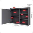 Ver mais imagens de Espelheira de Banheiro Armário Suspenso 1 Porta com Prateleira Organizador Luxo - Cinza