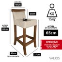 Ver imagem 3 de Banqueta Bar Balcão Receber Amigos Mesa Gourmet Bistro 65cm Valios Banqueta Alta Creta